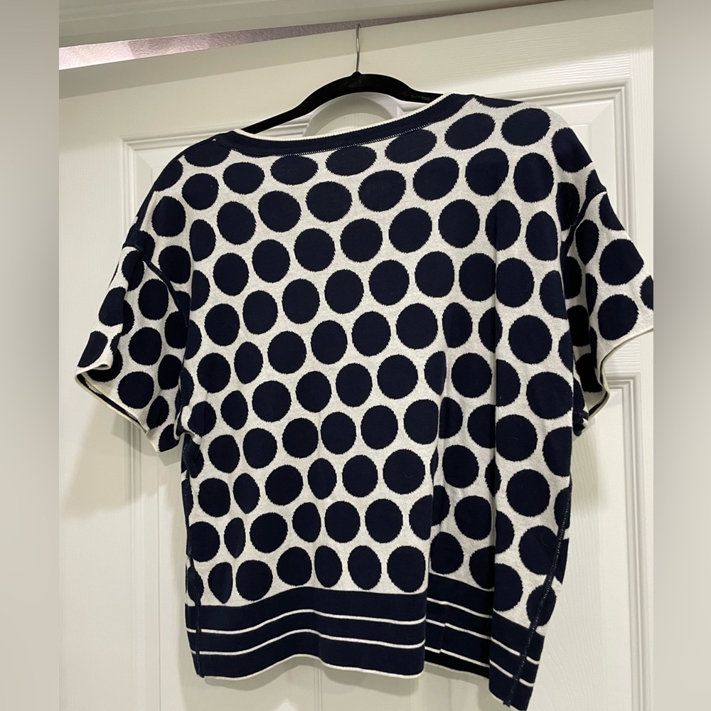 Cabi Polka Dot Women's Top - Blue and White